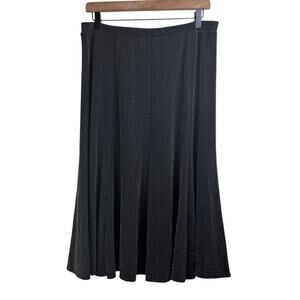 Chico’s Travelers NWT Jordie Metallic Glam Dark Brown Gold Sparkle Midi Skirt